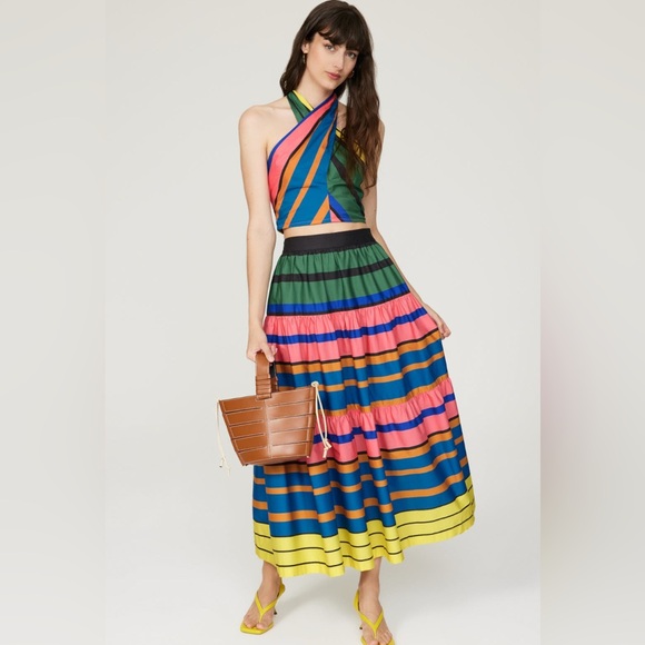 Staud Formentera Strip Sea Skirt - Picture 1 of 6